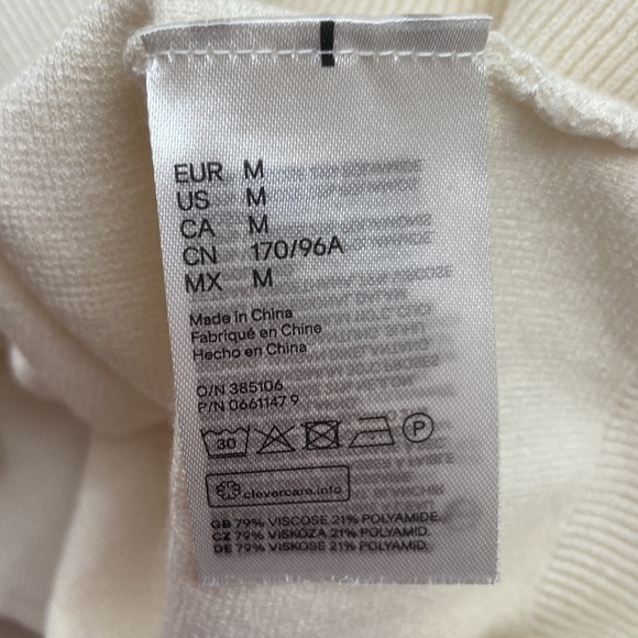 H&M l White Long Sleeve Top NWT - Picture 6 of 6